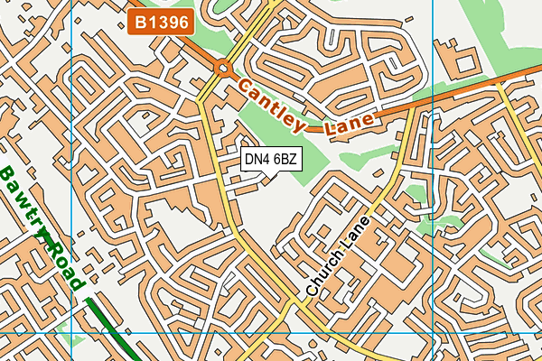 DN4 6BZ map - OS VectorMap District (Ordnance Survey) DN4 6BZ map - OS VectorMap District (Ordnance Survey)