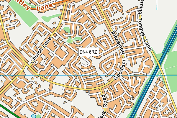 DN4 6RZ map - OS VectorMap District (Ordnance Survey) DN4 6RZ map - OS VectorMap District (Ordnance Survey)