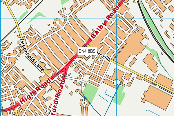 DN4 8BS map - OS VectorMap District (Ordnance Survey) DN4 8BS map - OS VectorMap District (Ordnance Survey)