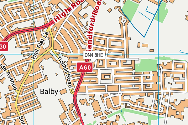 DN4 8HE map - OS VectorMap District (Ordnance Survey) DN4 8HE map - OS VectorMap District (Ordnance Survey)