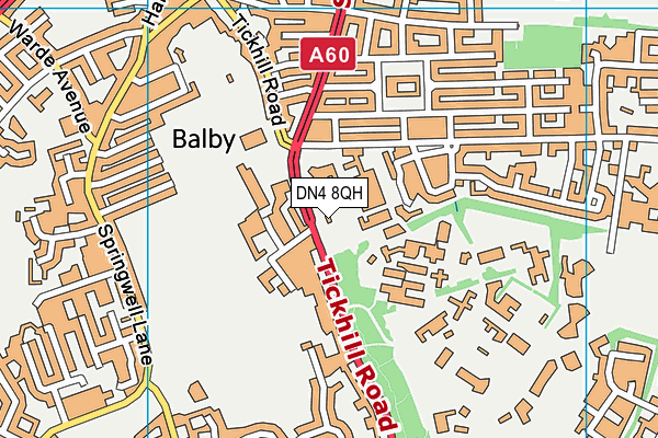 DN4 8QH map - OS VectorMap District (Ordnance Survey) DN4 8QH map - OS VectorMap District (Ordnance Survey)