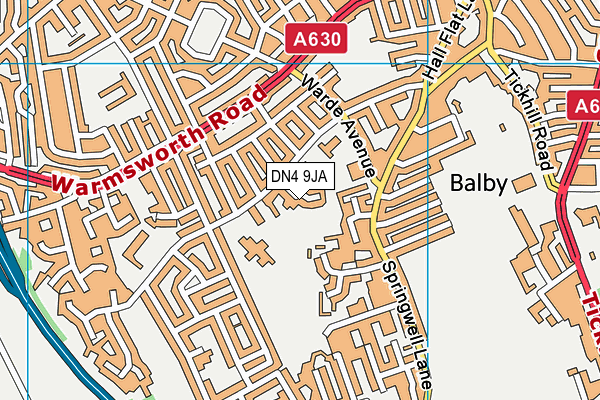 DN4 9JA map - OS VectorMap District (Ordnance Survey) DN4 9JA map - OS VectorMap District (Ordnance Survey)