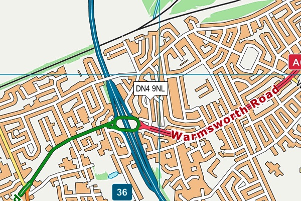DN4 9NL map - OS VectorMap District (Ordnance Survey)