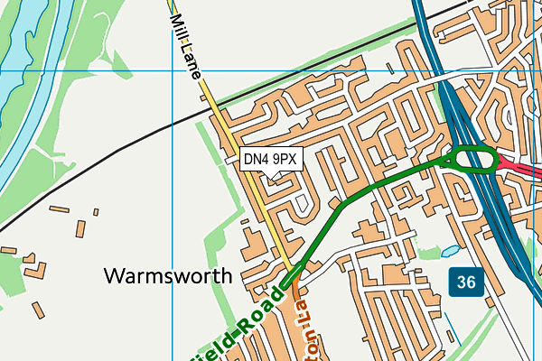 DN4 9PX map - OS VectorMap District (Ordnance Survey)