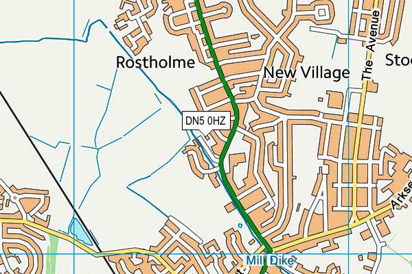 DN5 0HZ map - OS VectorMap District (Ordnance Survey)
