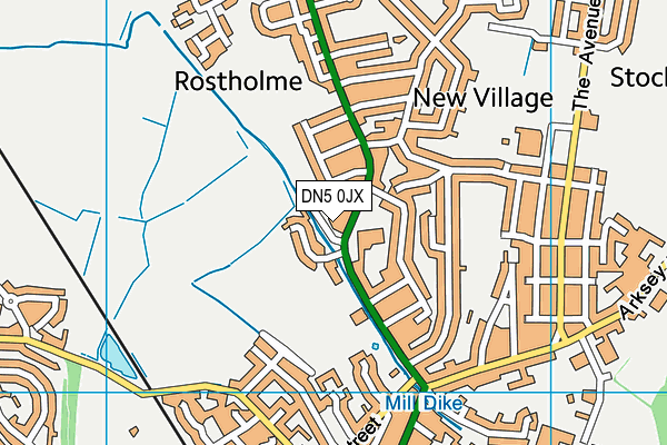 DN5 0JX map - OS VectorMap District (Ordnance Survey) DN5 0JX map - OS VectorMap District (Ordnance Survey)