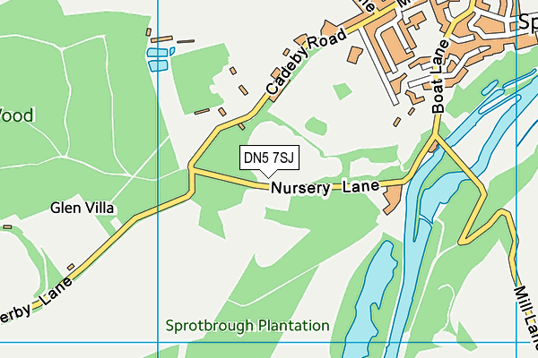 DN5 7SJ map - OS VectorMap District (Ordnance Survey) DN5 7SJ map - OS VectorMap District (Ordnance Survey)