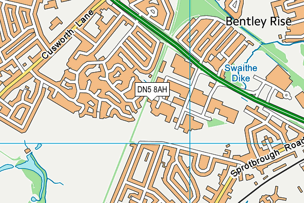 DN5 8AH map - OS VectorMap District (Ordnance Survey) DN5 8AH map - OS VectorMap District (Ordnance Survey)