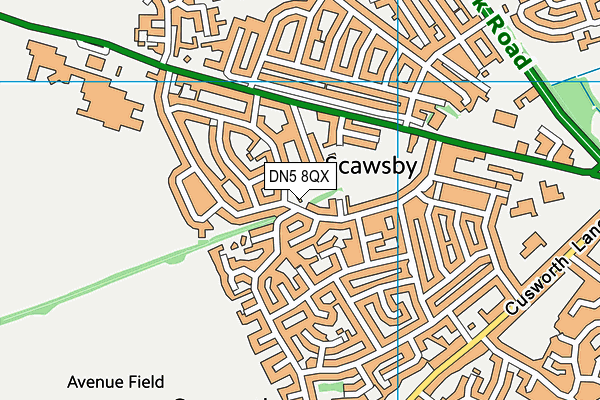 DN5 8QX map - OS VectorMap District (Ordnance Survey) DN5 8QX map - OS VectorMap District (Ordnance Survey)