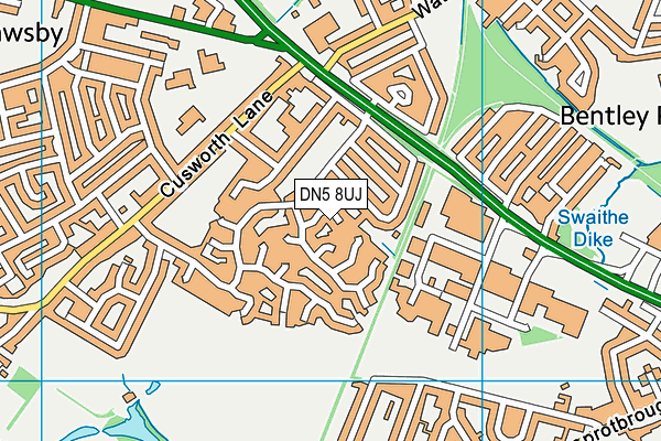 DN5 8UJ map - OS VectorMap District (Ordnance Survey) DN5 8UJ map - OS VectorMap District (Ordnance Survey)