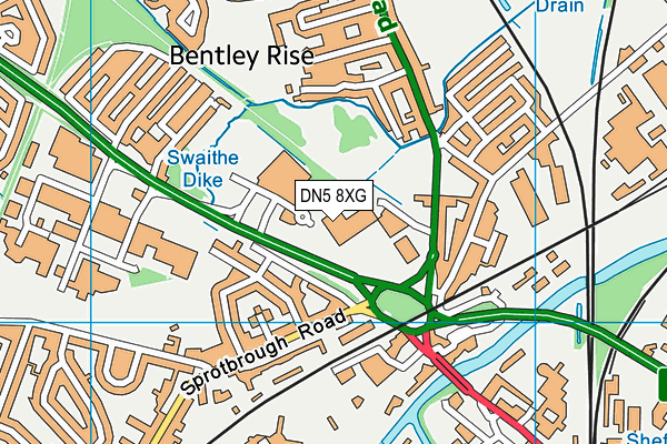 DN5 8XG map - OS VectorMap District (Ordnance Survey) DN5 8XG map - OS VectorMap District (Ordnance Survey)