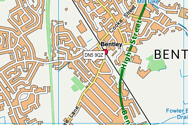 DN5 9QZ map - OS VectorMap District (Ordnance Survey) DN5 9QZ map - OS VectorMap District (Ordnance Survey)