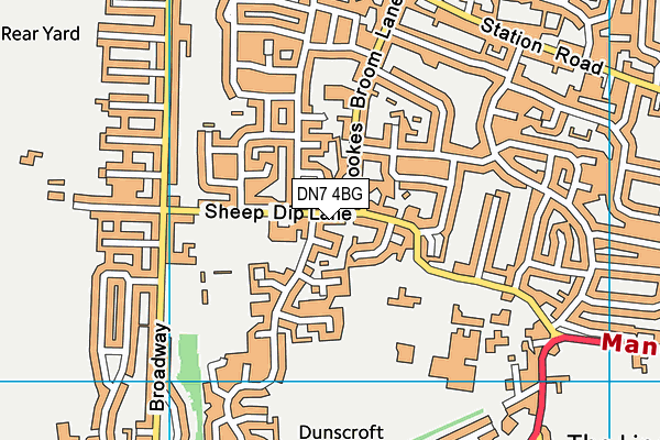 DN7 4BG map - OS VectorMap District (Ordnance Survey) DN7 4BG map - OS VectorMap District (Ordnance Survey)