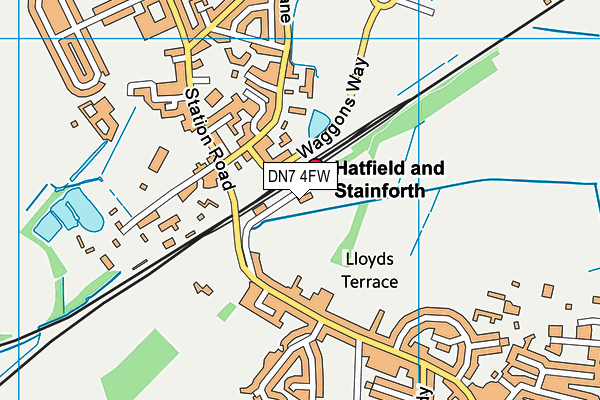 DN7 4FW map - OS VectorMap District (Ordnance Survey) DN7 4FW map - OS VectorMap District (Ordnance Survey)