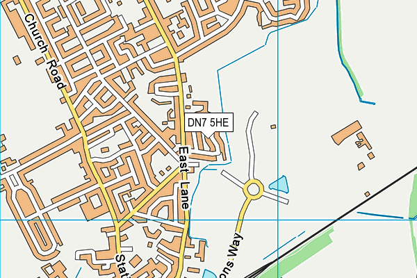 DN7 5HE map - OS VectorMap District (Ordnance Survey) DN7 5HE map - OS VectorMap District (Ordnance Survey)