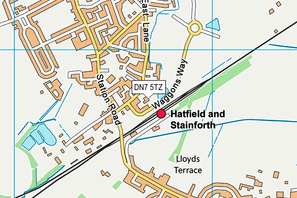 DN7 5TZ map - OS VectorMap District (Ordnance Survey) DN7 5TZ map - OS VectorMap District (Ordnance Survey)