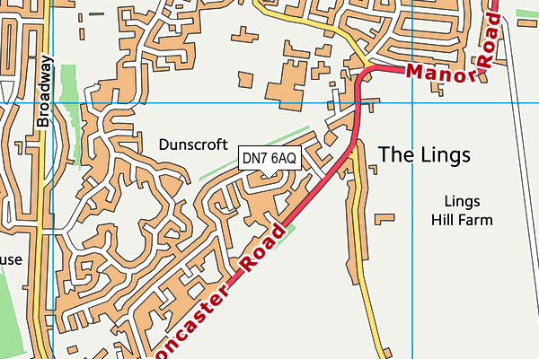 DN7 6AQ map - OS VectorMap District (Ordnance Survey) DN7 6AQ map - OS VectorMap District (Ordnance Survey)