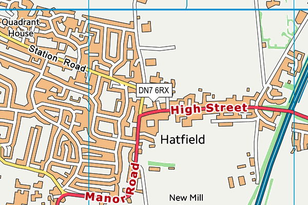 DN7 6RX map - OS VectorMap District (Ordnance Survey)
