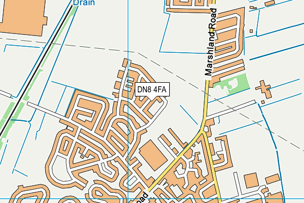 DN8 4FA map - OS VectorMap District (Ordnance Survey) DN8 4FA map - OS VectorMap District (Ordnance Survey)