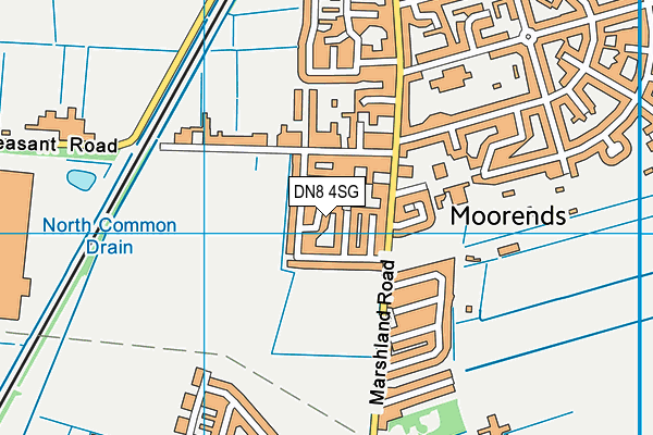 DN8 4SG map - OS VectorMap District (Ordnance Survey) DN8 4SG map - OS VectorMap District (Ordnance Survey)
