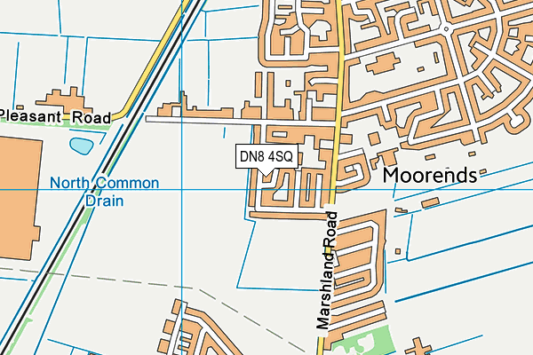 DN8 4SQ map - OS VectorMap District (Ordnance Survey) DN8 4SQ map - OS VectorMap District (Ordnance Survey)