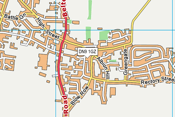 DN9 1GZ map - OS VectorMap District (Ordnance Survey) DN9 1GZ map - OS VectorMap District (Ordnance Survey)