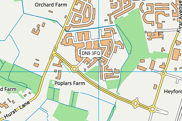 DN9 3FQ map - OS VectorMap District (Ordnance Survey) DN9 3FQ map - OS VectorMap District (Ordnance Survey)
