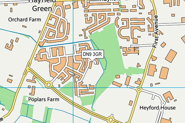 DN9 3GR map - OS VectorMap District (Ordnance Survey) DN9 3GR map - OS VectorMap District (Ordnance Survey)
