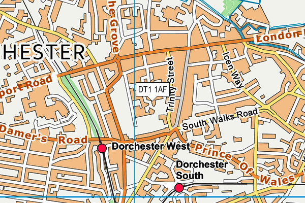 DT1 1AF map - OS VectorMap District (Ordnance Survey) DT1 1AF map - OS VectorMap District (Ordnance Survey)