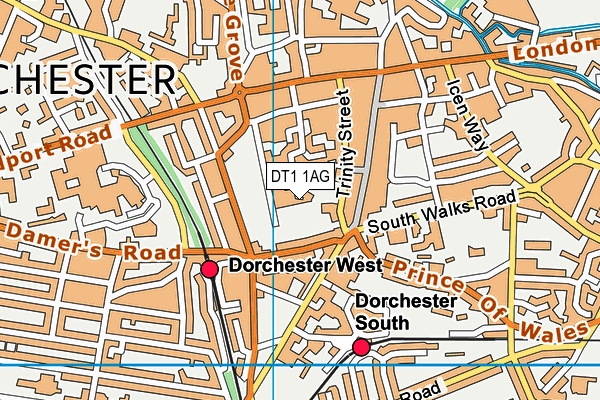 DT1 1AG map - OS VectorMap District (Ordnance Survey) DT1 1AG map - OS VectorMap District (Ordnance Survey)