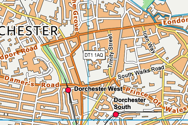 DT1 1AQ map - OS VectorMap District (Ordnance Survey) DT1 1AQ map - OS VectorMap District (Ordnance Survey)