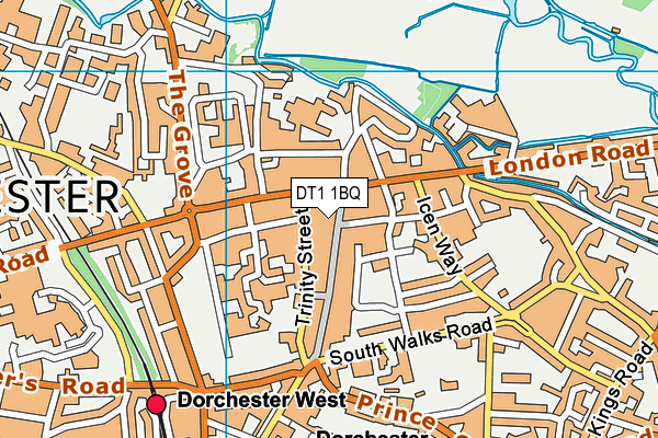 DT1 1BQ map - OS VectorMap District (Ordnance Survey)
