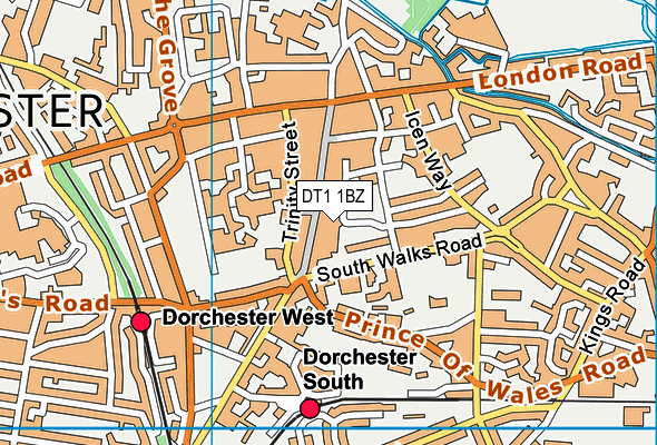 DT1 1BZ map - OS VectorMap District (Ordnance Survey) DT1 1BZ map - OS VectorMap District (Ordnance Survey)
