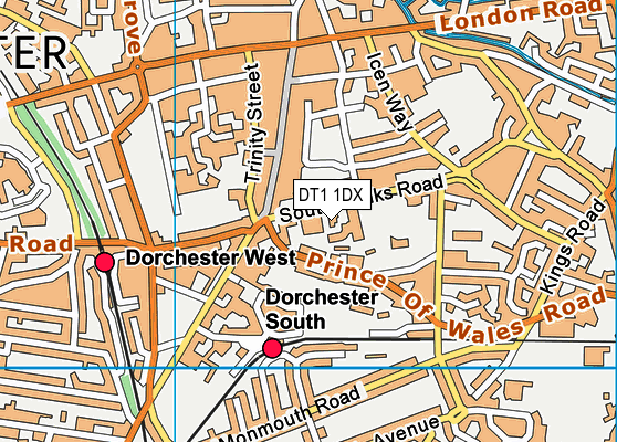 DT1 1DX map - OS VectorMap District (Ordnance Survey) DT1 1DX map - OS VectorMap District (Ordnance Survey)