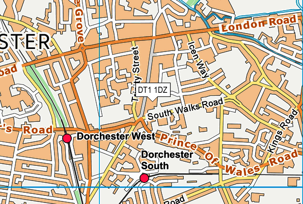 DT1 1DZ map - OS VectorMap District (Ordnance Survey) DT1 1DZ map - OS VectorMap District (Ordnance Survey)