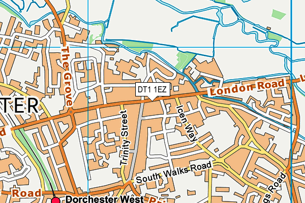 DT1 1EZ map - OS VectorMap District (Ordnance Survey) DT1 1EZ map - OS VectorMap District (Ordnance Survey)