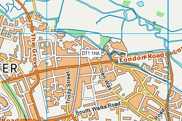 DT1 1HA map - OS VectorMap District (Ordnance Survey)
