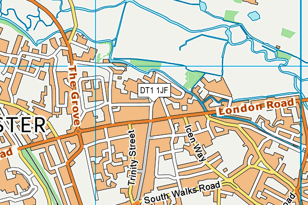 DT1 1JF map - OS VectorMap District (Ordnance Survey) DT1 1JF map - OS VectorMap District (Ordnance Survey)