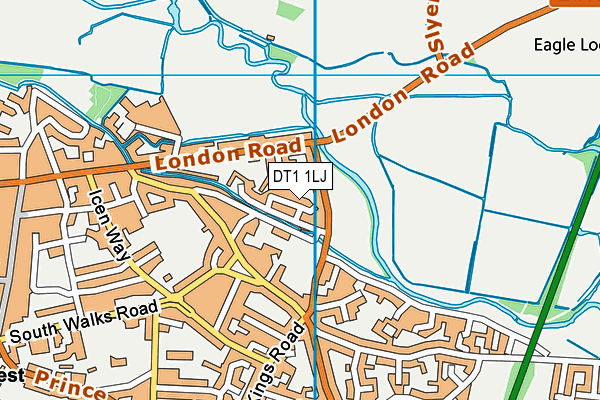 DT1 1LJ map - OS VectorMap District (Ordnance Survey)