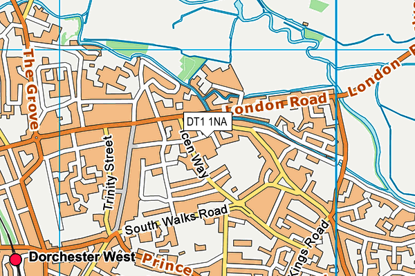 DT1 1NA map - OS VectorMap District (Ordnance Survey) DT1 1NA map - OS VectorMap District (Ordnance Survey)