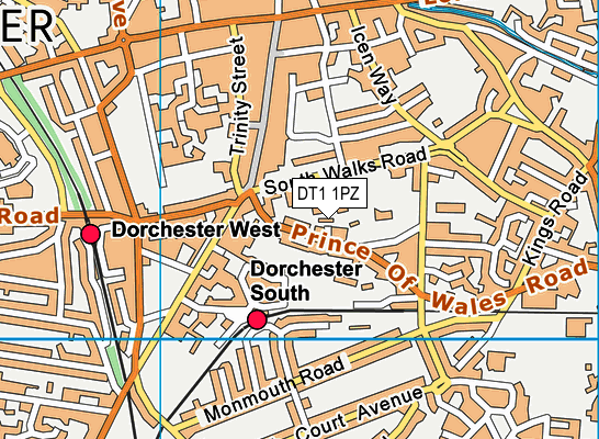 DT1 1PZ map - OS VectorMap District (Ordnance Survey) DT1 1PZ map - OS VectorMap District (Ordnance Survey)