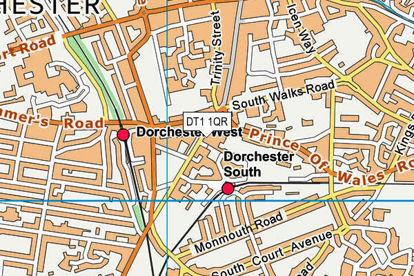 DT1 1QR map - OS VectorMap District (Ordnance Survey)