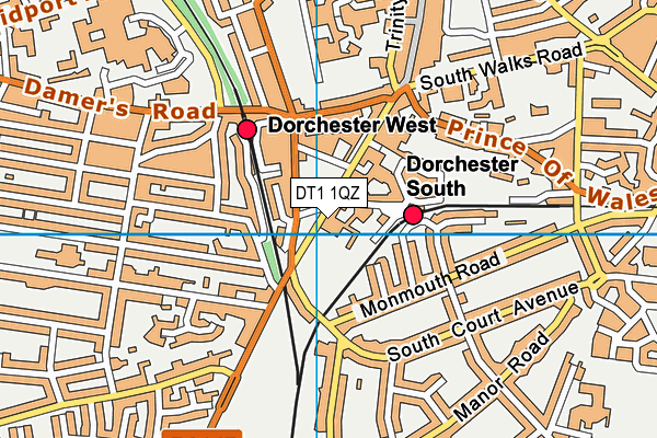 DT1 1QZ map - OS VectorMap District (Ordnance Survey)