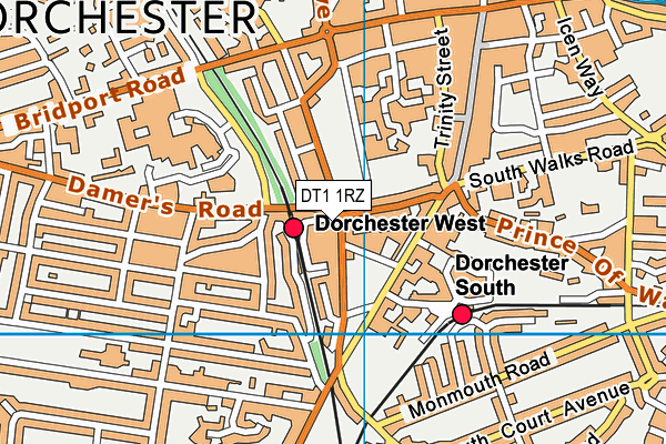 DT1 1RZ map - OS VectorMap District (Ordnance Survey) DT1 1RZ map - OS VectorMap District (Ordnance Survey)