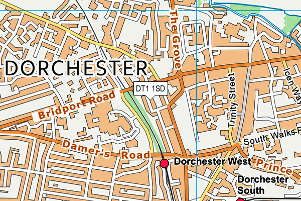 DT1 1SD map - OS VectorMap District (Ordnance Survey)
