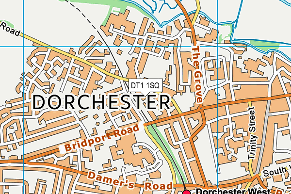 DT1 1SQ map - OS VectorMap District (Ordnance Survey)