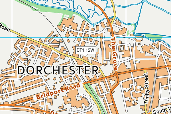 DT1 1SW map - OS VectorMap District (Ordnance Survey) DT1 1SW map - OS VectorMap District (Ordnance Survey)