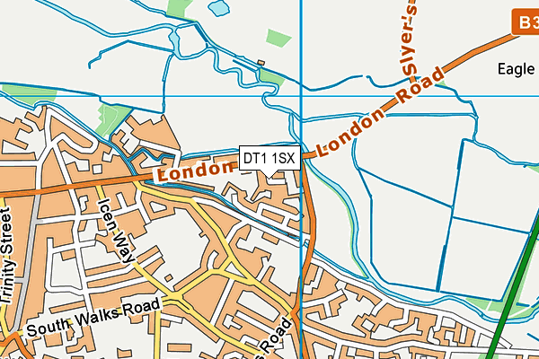 DT1 1SX map - OS VectorMap District (Ordnance Survey)