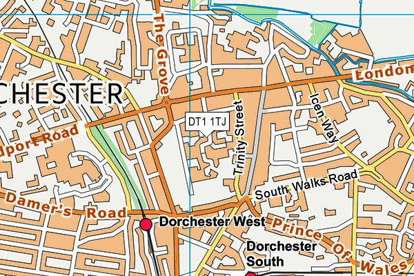 DT1 1TJ map - OS VectorMap District (Ordnance Survey)