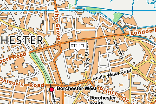 DT1 1TL map - OS VectorMap District (Ordnance Survey) DT1 1TL map - OS VectorMap District (Ordnance Survey)